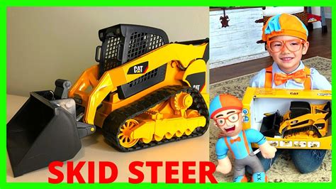 blippi skid steer toy|kids skid loader videos.